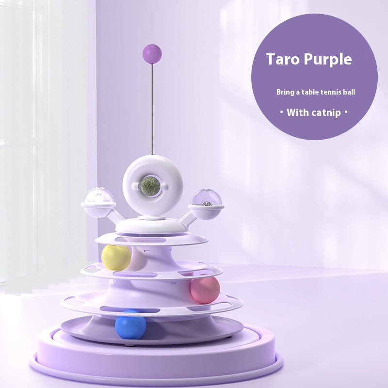 4 Levels Cat Toy Tower Turntable Roller Balls Toys Interactive Intelligence Pets Toys Training Track Puzzle Funny Games Accessories Pet Products - Image 5 | PawIQ Pet Tech