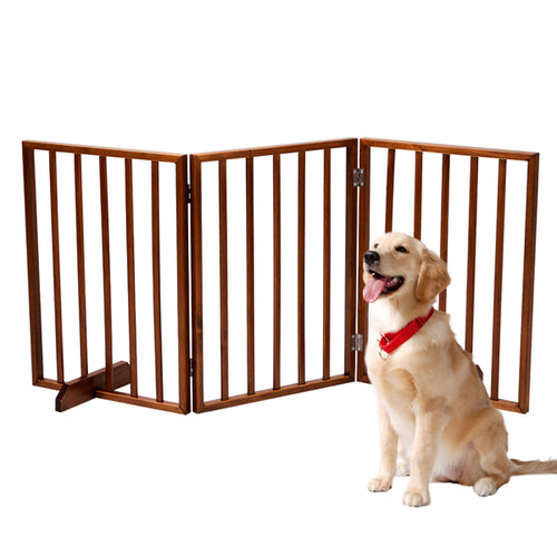 24 Inch Brown Foldable 3-pack Pet Fence - Image 2 | PawIQ Pet Tech