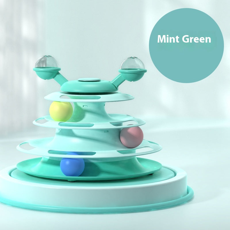 4 Levels Cat Toy Tower Turntable Roller Balls Toys Interactive Intelligence Pets Toys Training Track Puzzle Funny Games Accessories Pet Products - Image 7 | PawIQ Pet Tech