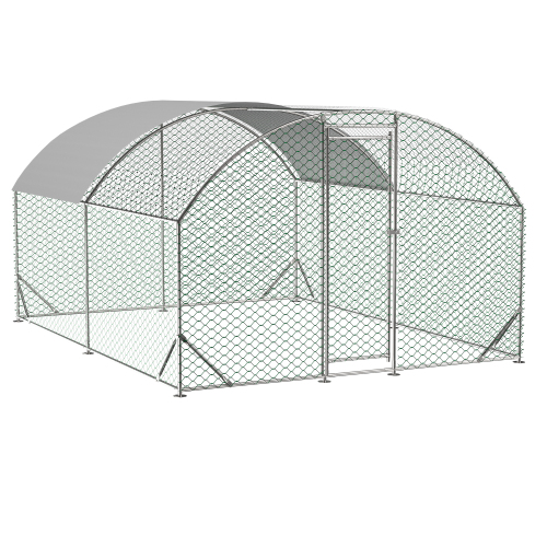 Large Chicken Coop Metal Chicken Run With Waterproof And Anti-UV Cover, Dome Shaped Walk-in Fence Cage Hen House For Outdoor And Yard Farm Use, 1 Tube Diameter, 9.84 X 13.12 X 6.56 - Image 7 | PawIQ Pet Tech