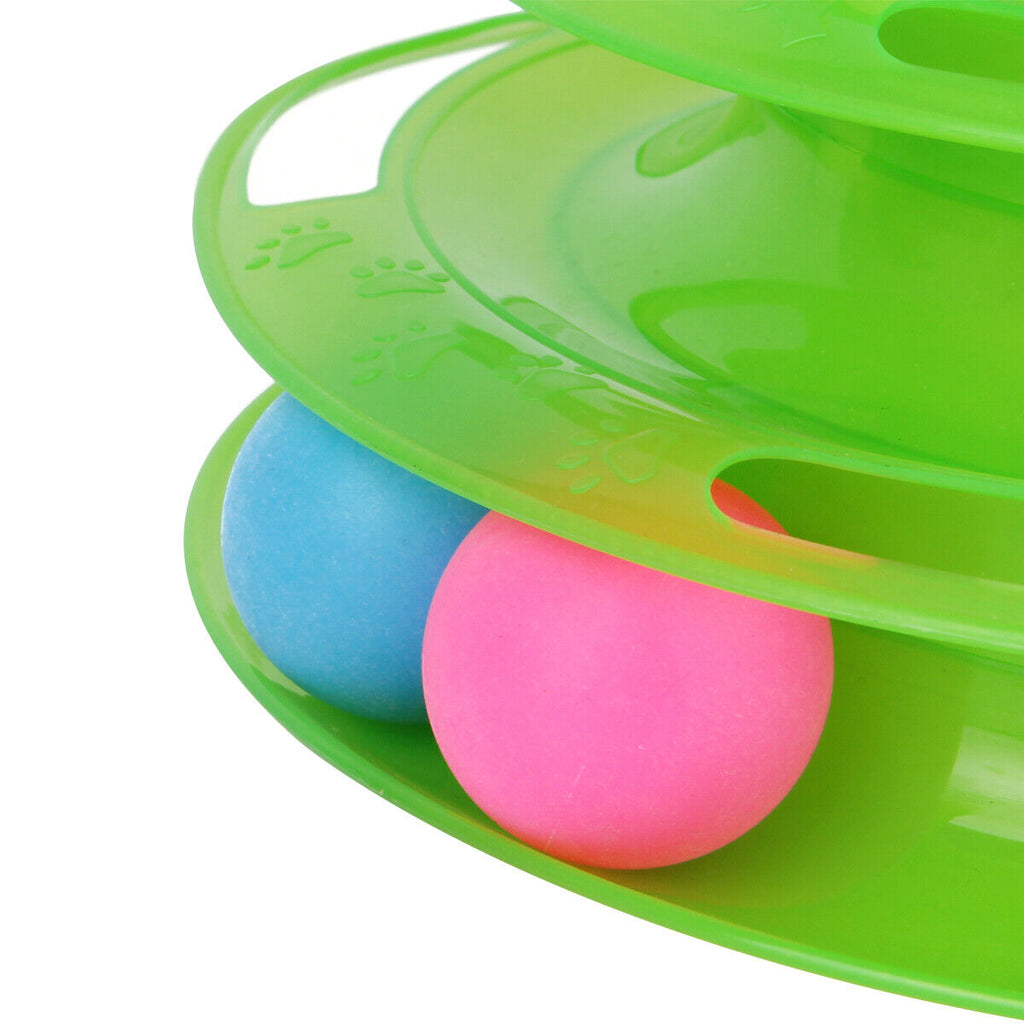 Pet Cat Crazy Ball Disk Interactive Toys Amusement Plate Trilaminar Funny Toy - Image 2 | PawIQ Pet Tech