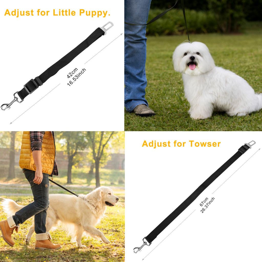 2Pcs Pet Dog Seat Belt Leash Adjustable Pet Dog Cat Safety Leads Harness Car Vehicle Nylon Fabric Seatbelt Strap - Image 8 | PawIQ Pet Tech