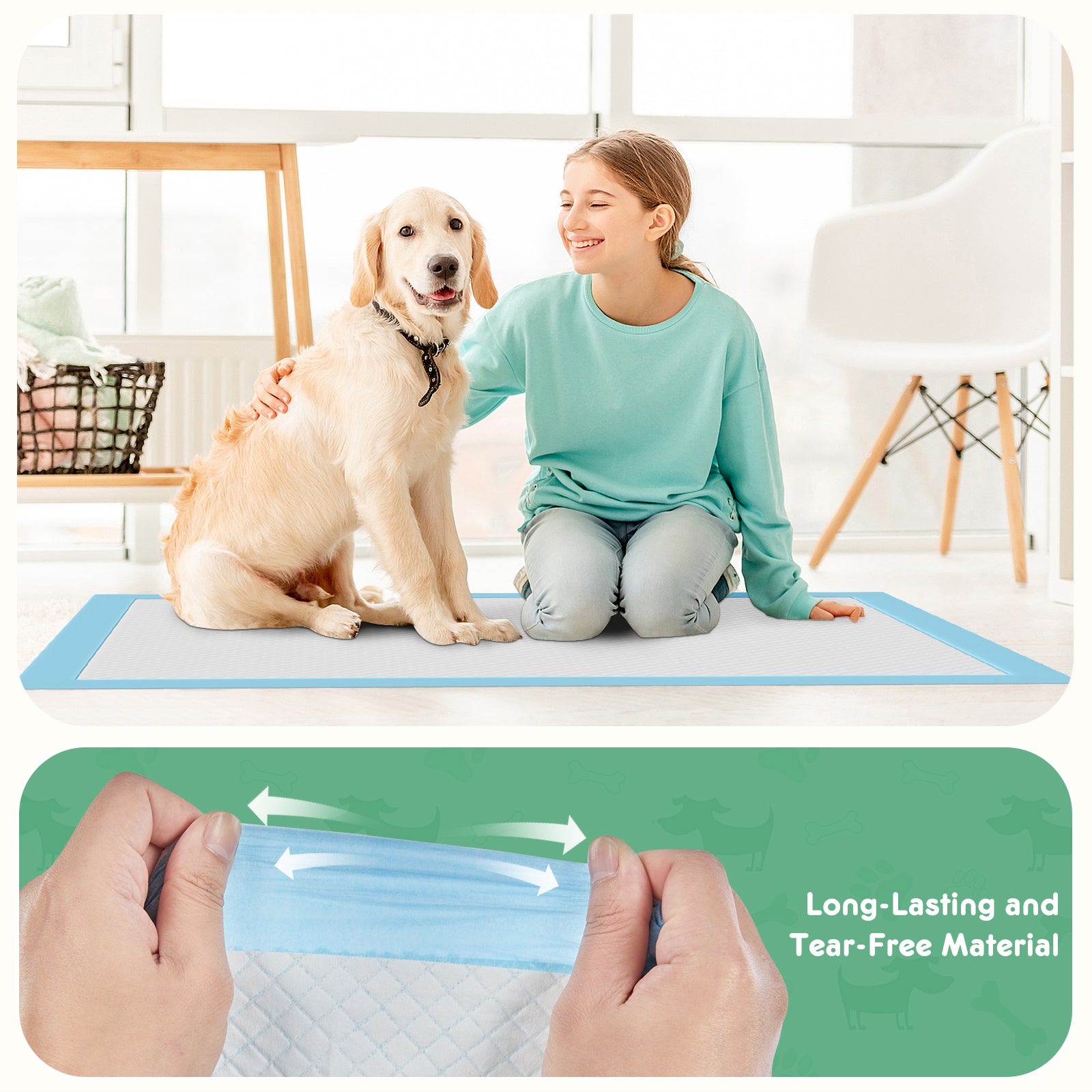 Puppy Pads, Leak-proof Quick-drying Disposable Dog Pads, Absorbent Dog Pee Pads - Image 1 | PawIQ Pet Tech
