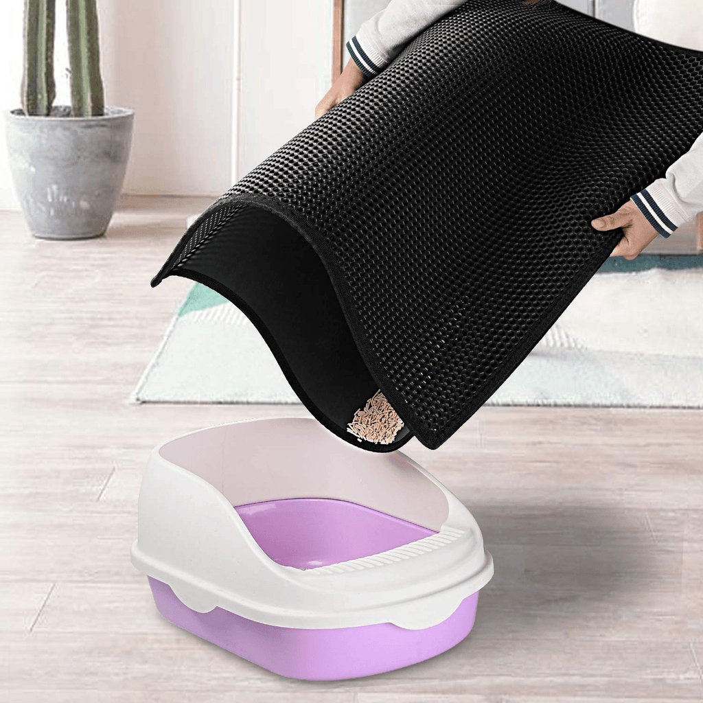 Kitty Cat Litter Mat Trapping Honeycomb Double Layer Design Waterproof Double Layer EVA Cat Litter Pad Waterproof Non-slip Sand Basin Filter Kitten Dog Washable Mattress - Image 3 | PawIQ Pet Tech