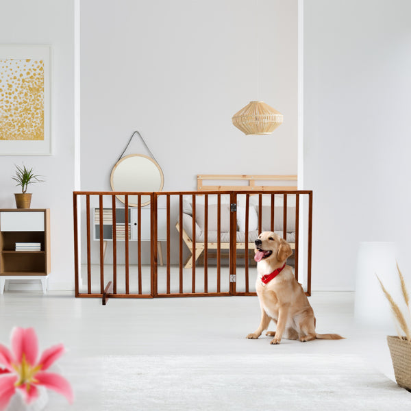 24 Inch Brown Foldable 3-pack Pet Fence - Image 5 | PawIQ Pet Tech