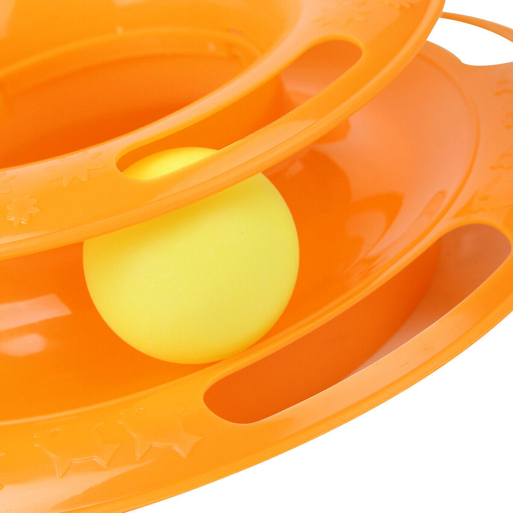 Pet Cat Crazy Ball Disk Interactive Toys Amusement Plate Trilaminar Funny Toy - Image 10 | PawIQ Pet Tech