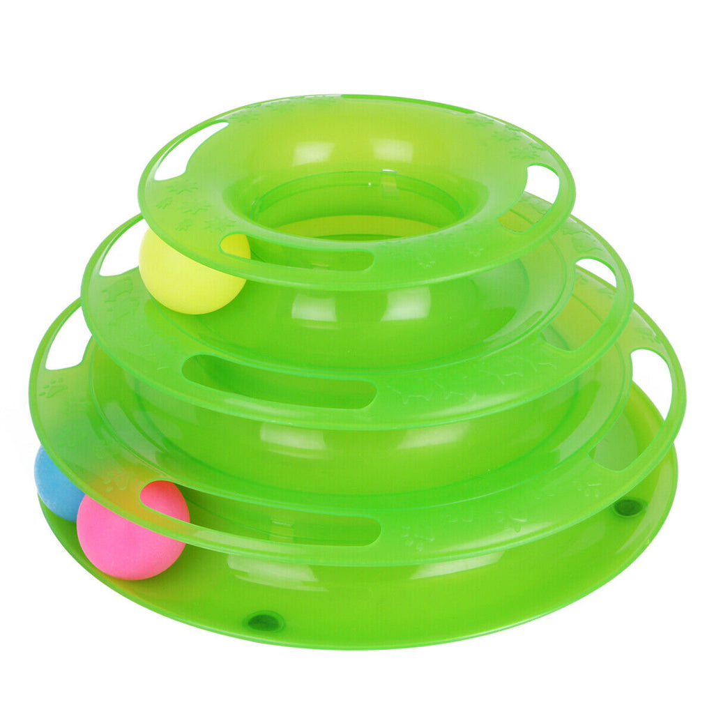 Pet Cat Crazy Ball Disk Interactive Toys Amusement Plate Trilaminar Funny Toy - Image 3 | PawIQ Pet Tech