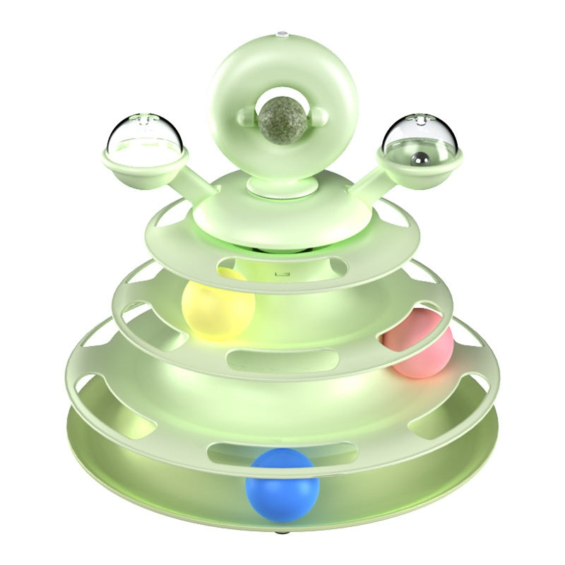 4 Levels Cat Toy Tower Turntable Roller Balls Toys Interactive Intelligence Pets Toys Training Track Puzzle Funny Games Accessories Pet Products - Image 2 | PawIQ Pet Tech