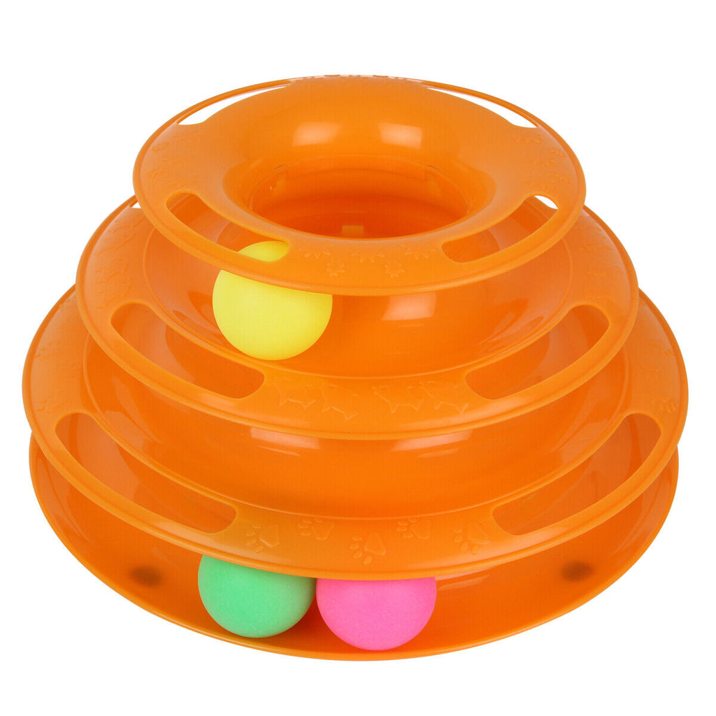 Pet Cat Crazy Ball Disk Interactive Toys Amusement Plate Trilaminar Funny Toy - Image 9 | PawIQ Pet Tech