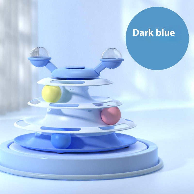 4 Levels Cat Toy Tower Turntable Roller Balls Toys Interactive Intelligence Pets Toys Training Track Puzzle Funny Games Accessories Pet Products - Image 4 | PawIQ Pet Tech