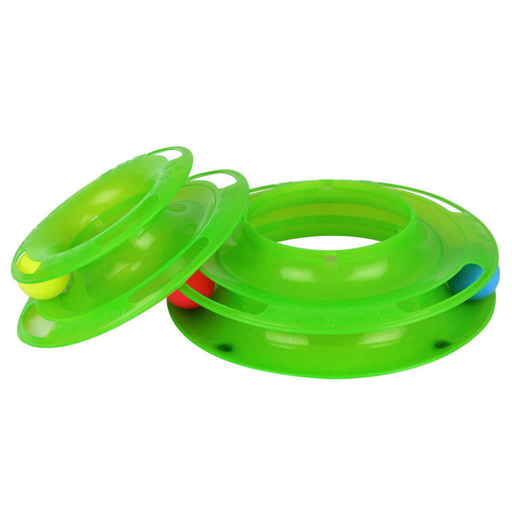 Pet Cat Crazy Ball Disk Interactive Toys Amusement Plate Trilaminar Funny Toy - Image 7 | PawIQ Pet Tech