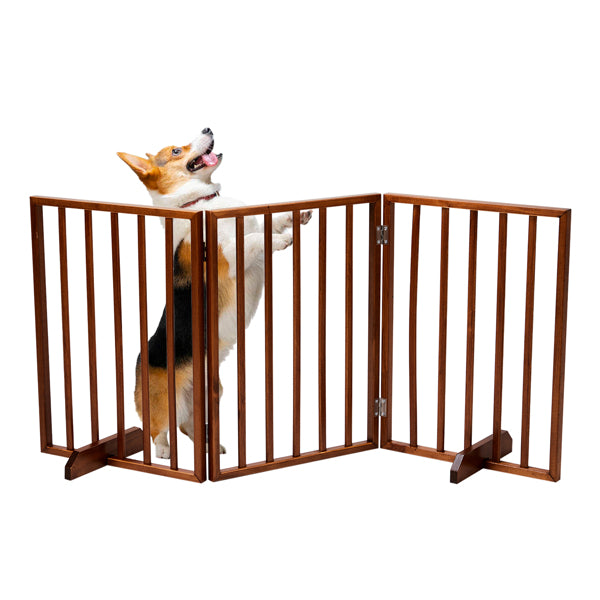 24 Inch Brown Foldable 3-pack Pet Fence - Image 7 | PawIQ Pet Tech