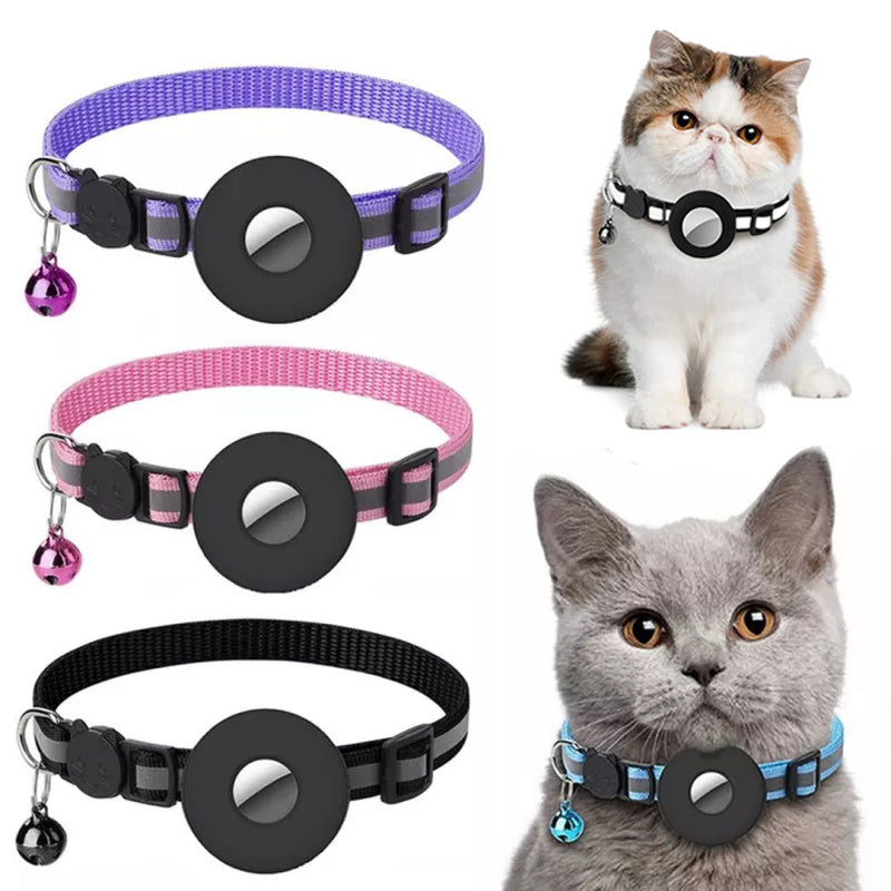 Reflective Collar Waterproof Holder Case For Airtag Air Tag Airtags Protective Cover Cat Dog Kitten Puppy Nylon Collar - Image 2 | PawIQ Pet Tech