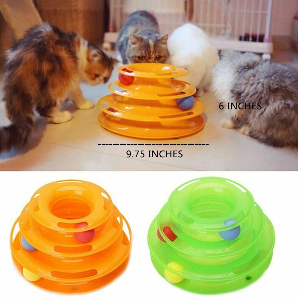 Pet Cat Crazy Ball Disk Interactive Toys Amusement Plate Trilaminar Funny Toy - Image 8 | PawIQ Pet Tech