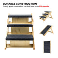 Wood Pet Stairs Pet Steps  Foldable 3 Levels Dog Stairs  Ramp Perfect For Beds And Cars Portable Dog Cat Ladder Up To 110 Pounds - Image 1 | PawIQ Pet Tech