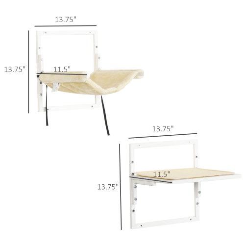PawHut 6-pc Modern Cat Wall Shelves For Indoor Cats, Height Adjustable Jumping Platforms - Image 1 | PawIQ Pet Tech