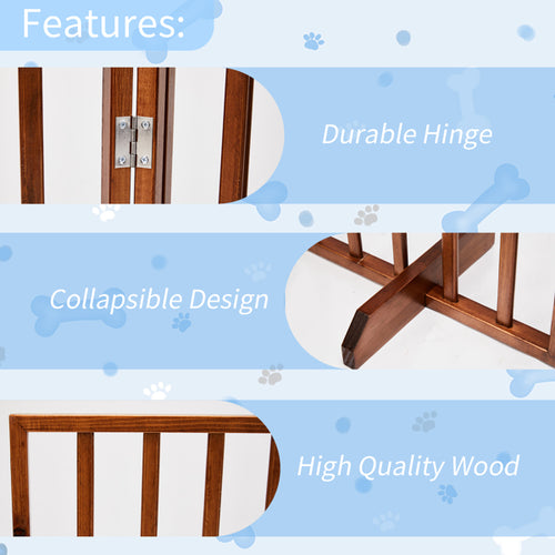 24 Inch Brown Foldable 3-pack Pet Fence - Image 1 | PawIQ Pet Tech