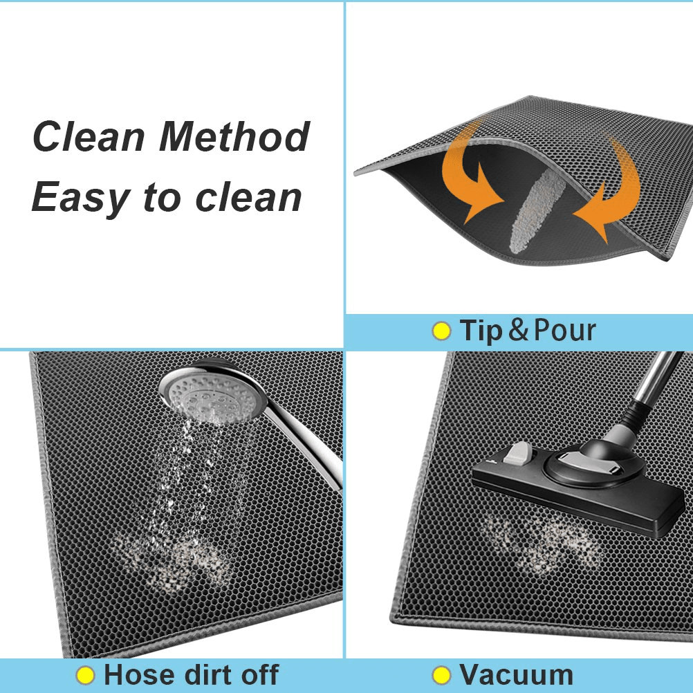 Kitty Cat Litter Mat Trapping Honeycomb Double Layer Design Waterproof Double Layer EVA Cat Litter Pad Waterproof Non-slip Sand Basin Filter Kitten Dog Washable Mattress - Image 1 | PawIQ Pet Tech