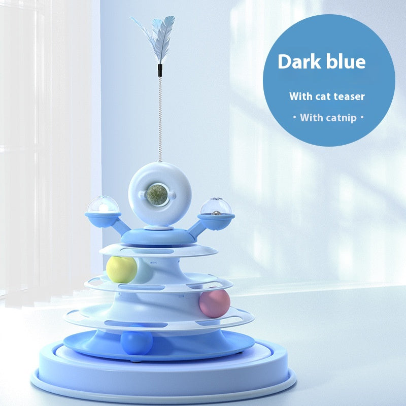 4 Levels Cat Toy Tower Turntable Roller Balls Toys Interactive Intelligence Pets Toys Training Track Puzzle Funny Games Accessories Pet Products - Image 9 | PawIQ Pet Tech