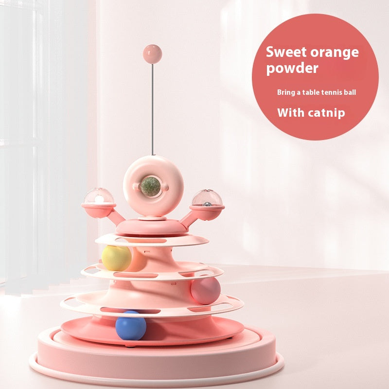 4 Levels Cat Toy Tower Turntable Roller Balls Toys Interactive Intelligence Pets Toys Training Track Puzzle Funny Games Accessories Pet Products - Image 10 | PawIQ Pet Tech