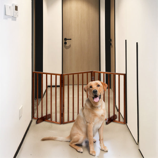 24 Inch Brown Foldable 3-pack Pet Fence - Image 3 | PawIQ Pet Tech
